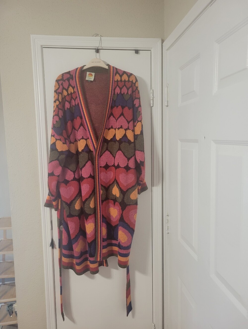 FARM Rio Multicolor Heart Pattern Sweater - Picture 3 of 5